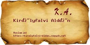 Királyfalvi Aldán névjegykártya